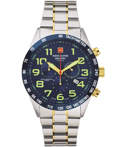 Swiss Alpine Military by Grovana Roloi Xronogafos Batarias me Xruso / Asimi Metalliko Brasele SAM7047.9145