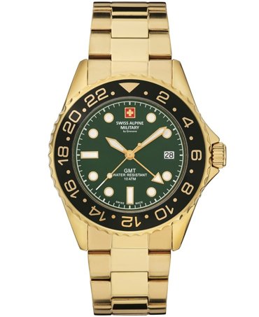 Swiss Alpine Military by Grovana Ρολόι Μπαταρίας με Χρυσό Μεταλλικό Μπρασελέ SAM7052.1114