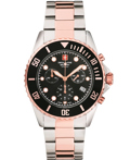 Swiss Alpine Military by Grovana Roloi Xronogafos Batarias me Roz Xruso / Asimi Metalliko Brasele SAM7053.9157