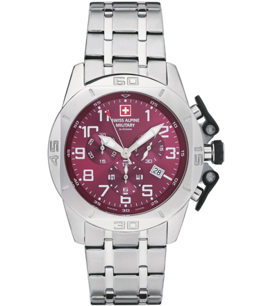 Swiss Alpine Military by Grovana Ρολόι Χρονογράφος Μπαταρίας με Ασημί Μεταλλικό Μπρασελέ SAM7063.9136