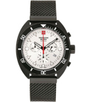 Swiss Alpine Military by Grovana Roloi Xronogafos Batarias me Mavro Metalliko Brasele SAM7066.9172