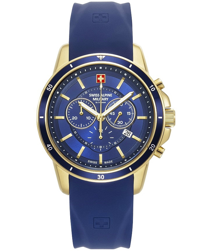 Swiss Alpine Military by Grovana Roloi Xronogafos Batarias me Ble Kaoutsouk Louraki SAM7089.9815