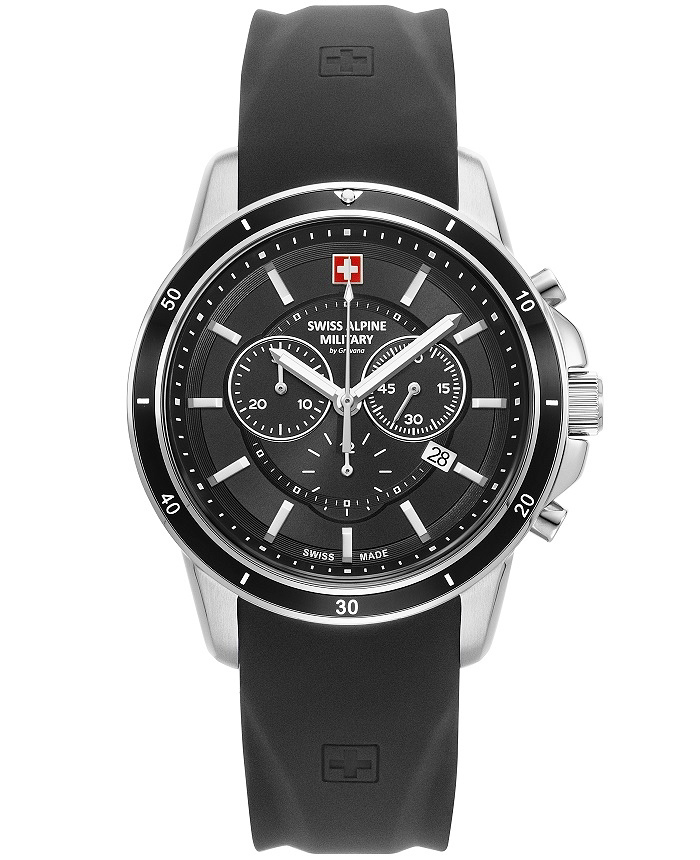 Swiss Alpine Military by Grovana Roloi Xronogafos Batarias me Mavro Kaoutsouk Louraki SAM7089.9837