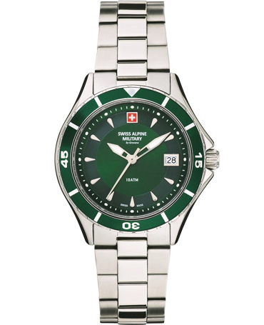 Swiss Alpine Military by Grovana Ρολόι Μπαταρίας με Ασημί Μεταλλικό Μπρασελέ SAM7740.1134