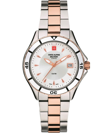 Swiss Alpine Military by Grovana Ρολόι Μπαταρίας με Ροζ Χρυσό / Ασημί Μεταλλικό Μπρασελέ SAM7740.1152