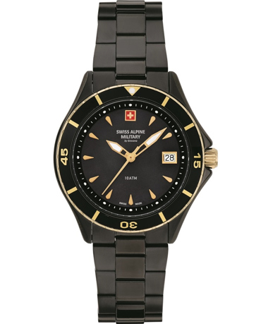 Swiss Alpine Military by Grovana Ρολόι Μπαταρίας με Μαύρο Μεταλλικό Μπρασελέ SAM7740.1184