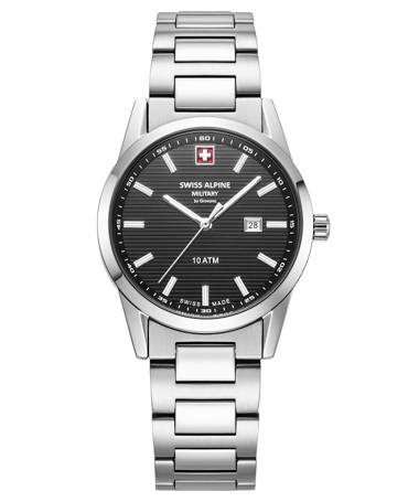 Swiss Alpine Military by Grovana Argos Lady Ρολόι Μπαταρίας με Ασημί Μεταλλικό Μπρασελέ SAM7767.1137