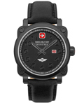 Swiss Military Hanowa Roloi Batarias me Mavro Dermatino Louraki SMWGB2101330