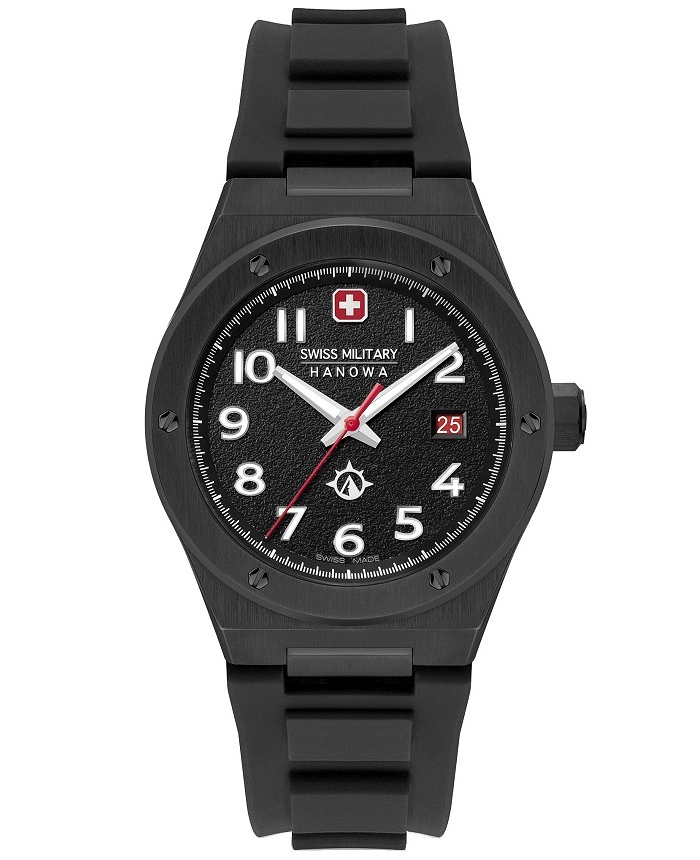 Swiss Military Hanowa Roloi Batarias me Mavro Kaoutsouk Louraki SMWGN2101930