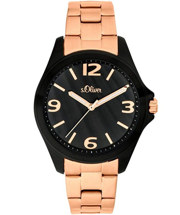 S.Oliver Ρολόι Μπαταρίας με Ροζ Χρυσό Μεταλλικό Μπρασελέ SO-3683-MQ