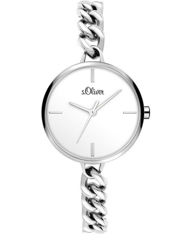 S.Oliver Ρολόι Μπαταρίας με Ασημί Μεταλλικό Μπρασελέ SO-3985-MQ