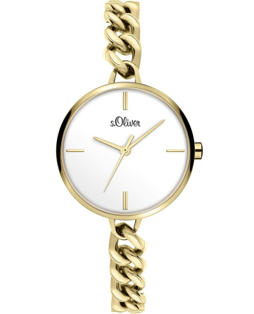 S.Oliver Ρολόι Μπαταρίας με Χρυσό Μεταλλικό Μπρασελέ SO-3987-MQ