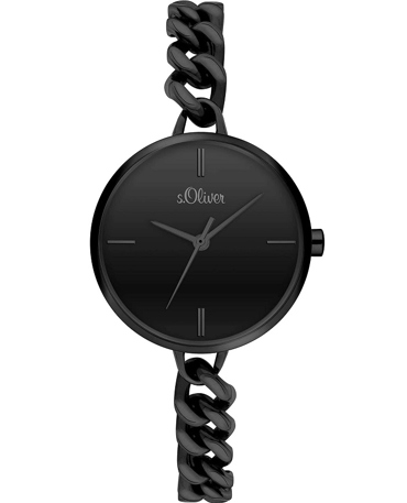 S.Oliver Ρολόι Μπαταρίας με Μαύρο Μεταλλικό Μπρασελέ SO-3988-MQ