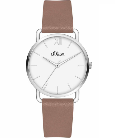 S.Oliver Ρολόι Μπαταρίας με Καφέ Δερμάτινο Λουράκι SO-4153-LQ