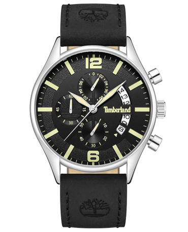 Timberland Carrigan Ρολόι Χρονογράφος Μπαταρίας με Μαύρο Δερμάτινο Λουράκι TDWGC9001201