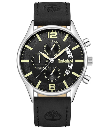 Timberland Carrigan Ρολόι Χρονογράφος Μπαταρίας με Μαύρο Δερμάτινο Λουράκι TDWGC9001201