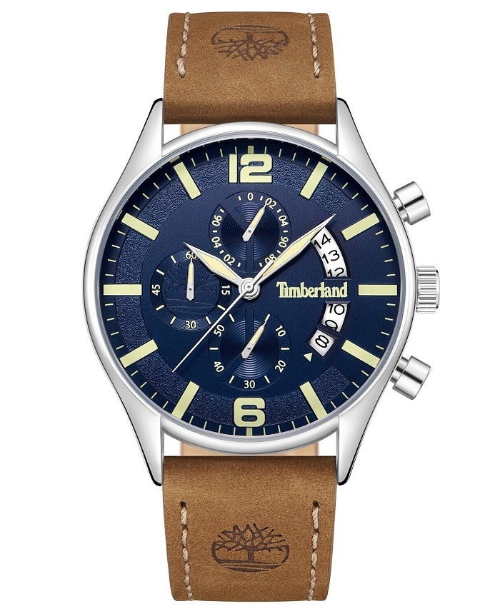 Timberland Roloi Xronogafos Batarias me Kafe Dermatino Louraki TDWGC9001202