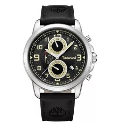 Timberland Ρολόι Χρονογράφος Μπαταρίας με Μαύρο Δερμάτινο Λουράκι TDWGF9002401