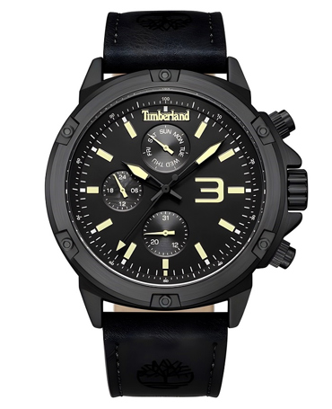 Timberland Ρολόι Χρονογράφος Μπαταρίας με Μαύρο Δερμάτινο Λουράκι TDWGF9002904