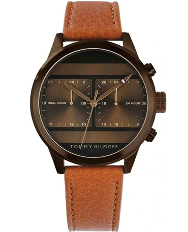 Tommy Hilfiger Icon Ρολόι Μπαταρίας με Καφέ Δερμάτινο Λουράκι 1791594
