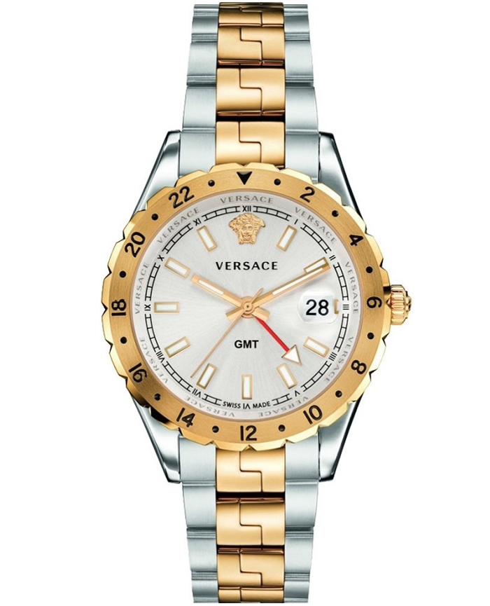 Versace Hellenyium Roloi Batarias me Xruso / Asimi Metalliko Brasele GMT V11030015