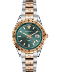 Versace Hellenyium GMT Roloi Batarias me Roz Xruso / Asimi Metalliko Brasele V11050016