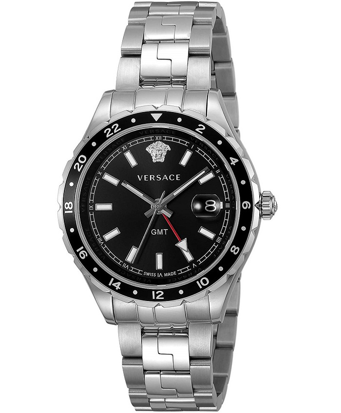 Versace Hellenyium Roloi Batarias me Asimi Metalliko Brasele GMT V11100017