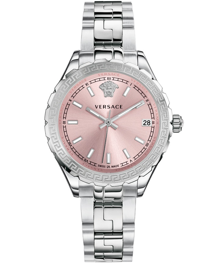 Versace Hellenyium Roloi Batarias me Asimi Metalliko Brasele V12010015