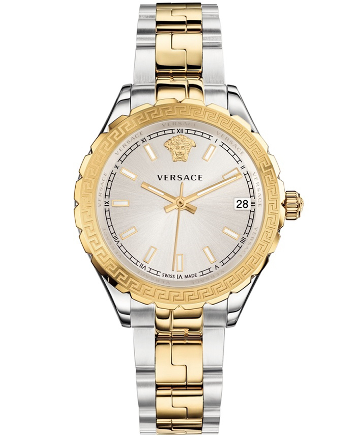 Versace Hellenyium Roloi Batarias me Xruso / Asimi Metalliko Brasele V12030015
