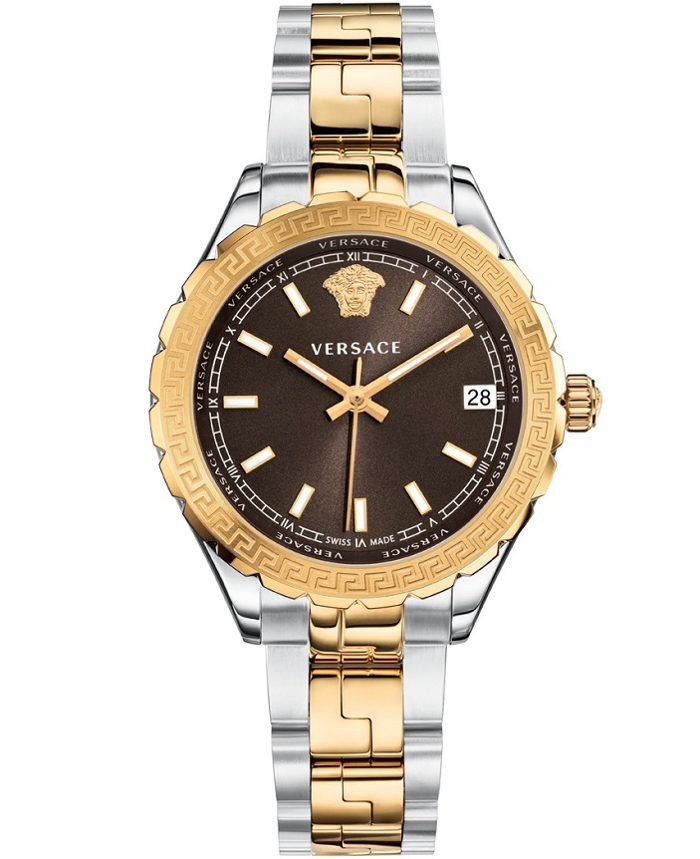Versace Hellenyium Roloi Batarias me Xruso / Asimi Metalliko Brasele V12040015