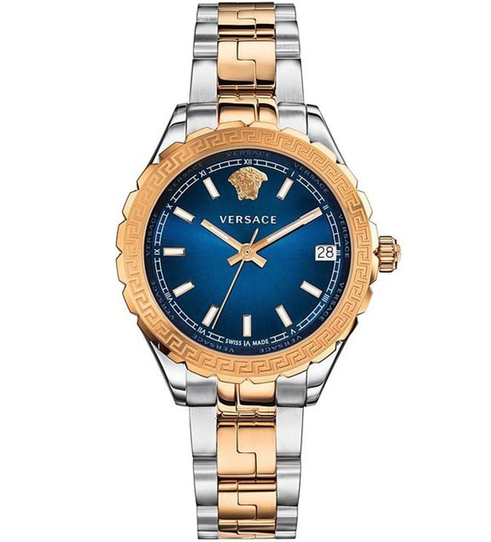 Versace Hellenyium Roloi Batarias me Roz Xruso / Asimi Metalliko Brasele V12060017