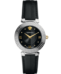 Versace Daphnis Roloi Batarias me Mavro Dermatino Louraki V16020017