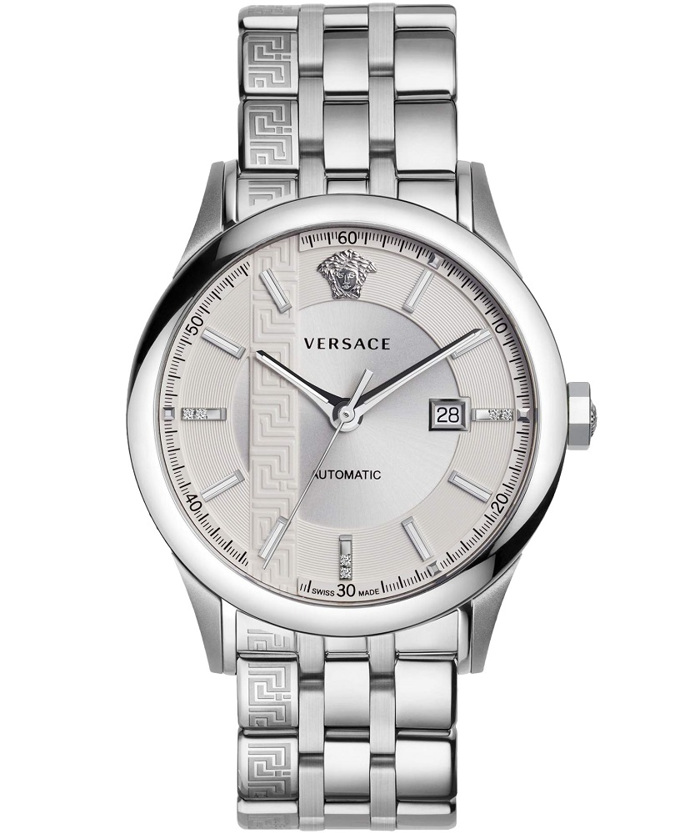 Versace Aiakos Roloi Aftomato me Asimi Metalliko Brasele V18040017