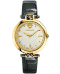 Versace Crystal Gleam Roloi Batarias me Ggri Dermatino Louraki VAN060016