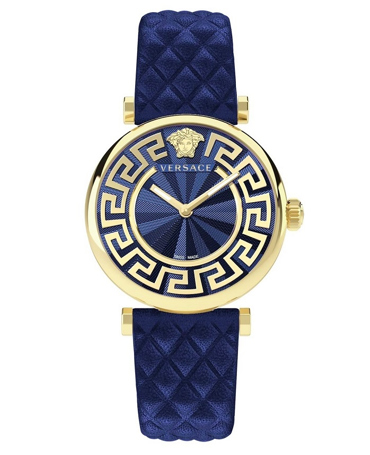 Versace Ρολόι Μπαταρίας με Μπλε Δερμάτινο Λουράκι VE1CA0223