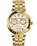 Versace Aion Roloi Xronogafos Batarias me Xruso Metalliko Brasele VE1D00419