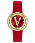 Versace Thea Roloi Batarias me Kokkino Dermatino Louraki VE2CA0423