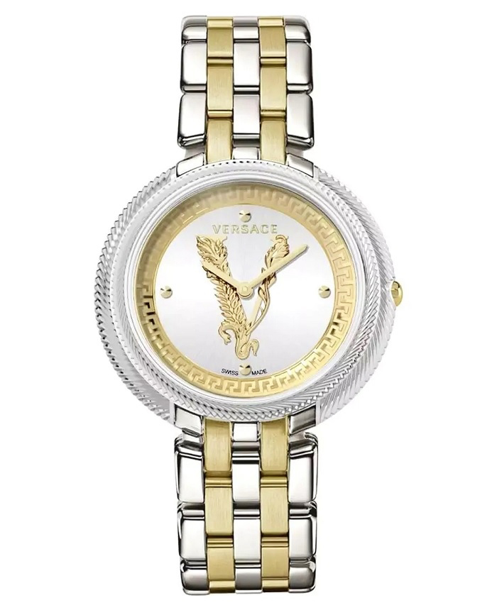 Versace Thea Roloi Batarias me Xruso / Asimi Metalliko Brasele VE2CA0623