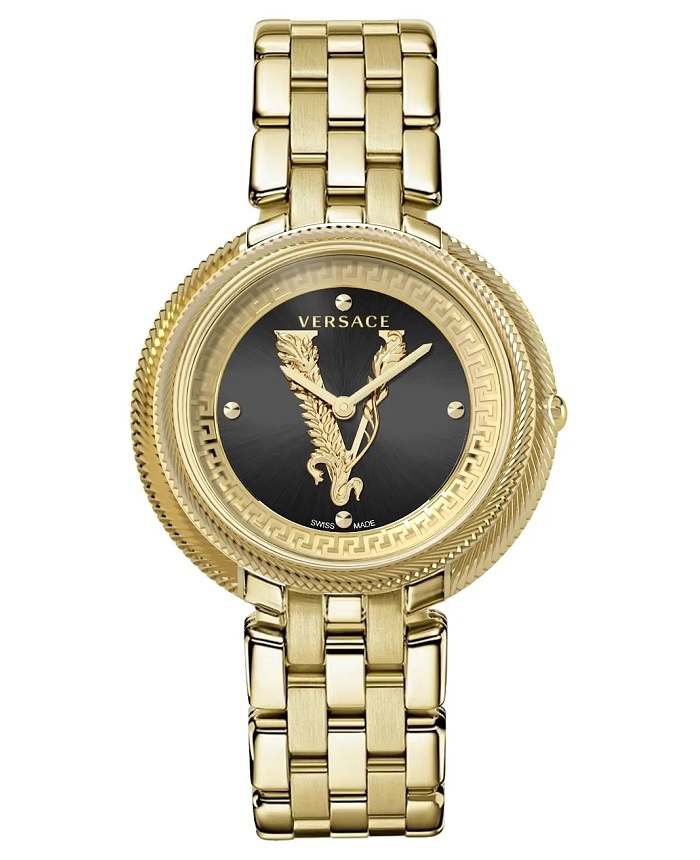 Versace Thea Roloi Batarias me Xruso Metalliko Brasele VE2CA0723