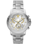 Versace New Roloi Xronogafos Batarias me Asimi Metalliko Brasele VE2E00321