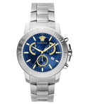 Versace New Roloi Xronogafos Batarias me Asimi Metalliko Brasele VE2E00721