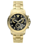 Versace Roloi Xronogafos Batarias me Xruso Metalliko Brasele VE2E00921