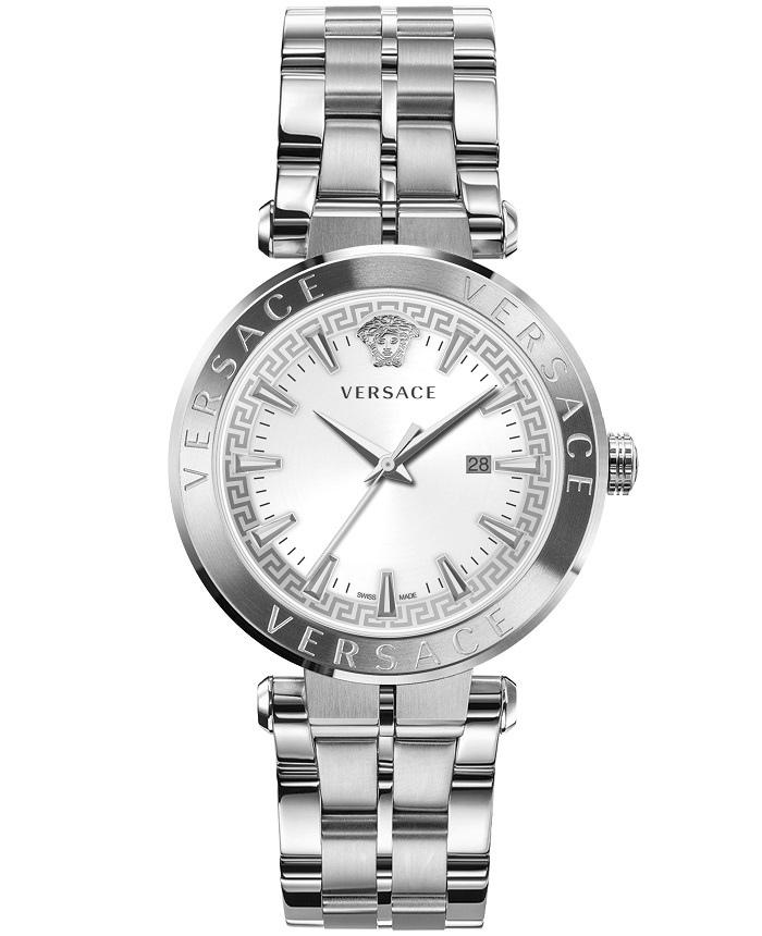 Versace Aion Roloi Batarias me Asimi Metalliko Brasele VE2G00321