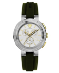 Versace V-Extreme Pro Roloi Xronogafos Batarias me Mavro Kaoutsouk Louraki VE2H00121