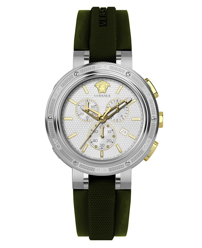 Versace V-Extreme Pro Roloi Xronogafos Batarias me Mavro Kaoutsouk Louraki VE2H00121