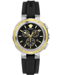 Versace V-Extreme Pro Roloi Xronogafos Batarias me Mavro Kaoutsouk Louraki VE2H00221