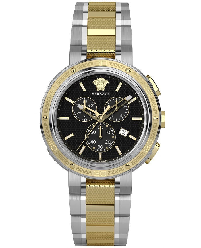 Versace V-Extreme Pro Roloi Xronogafos Batarias me Xruso / Asimi Metalliko Brasele VE2H00421