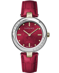 Versace New Lady Roloi Batarias me Kokkino Dermatino Louraki VE2J00321