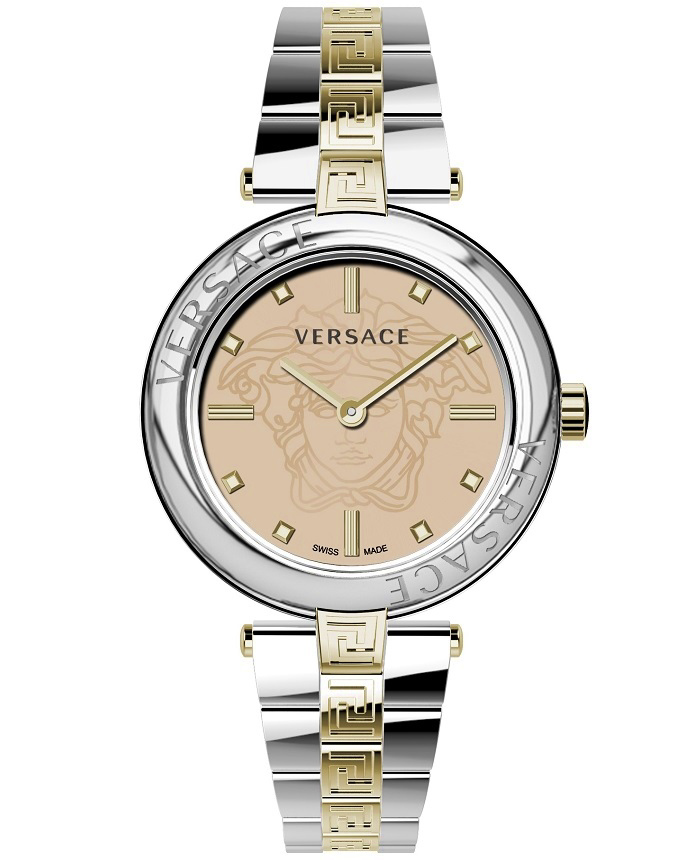 Versace New Roloi Batarias me Xruso / Asimi Metalliko Brasele VE2J00621