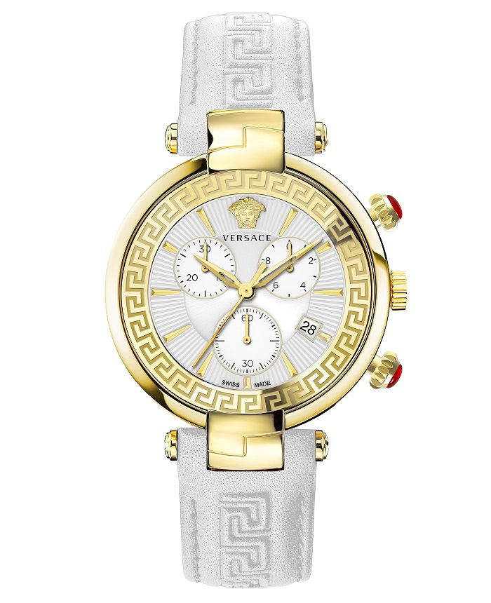 Versace Revive Roloi Xronogafos Batarias me Lefko Dermatino Louraki VE2M00421